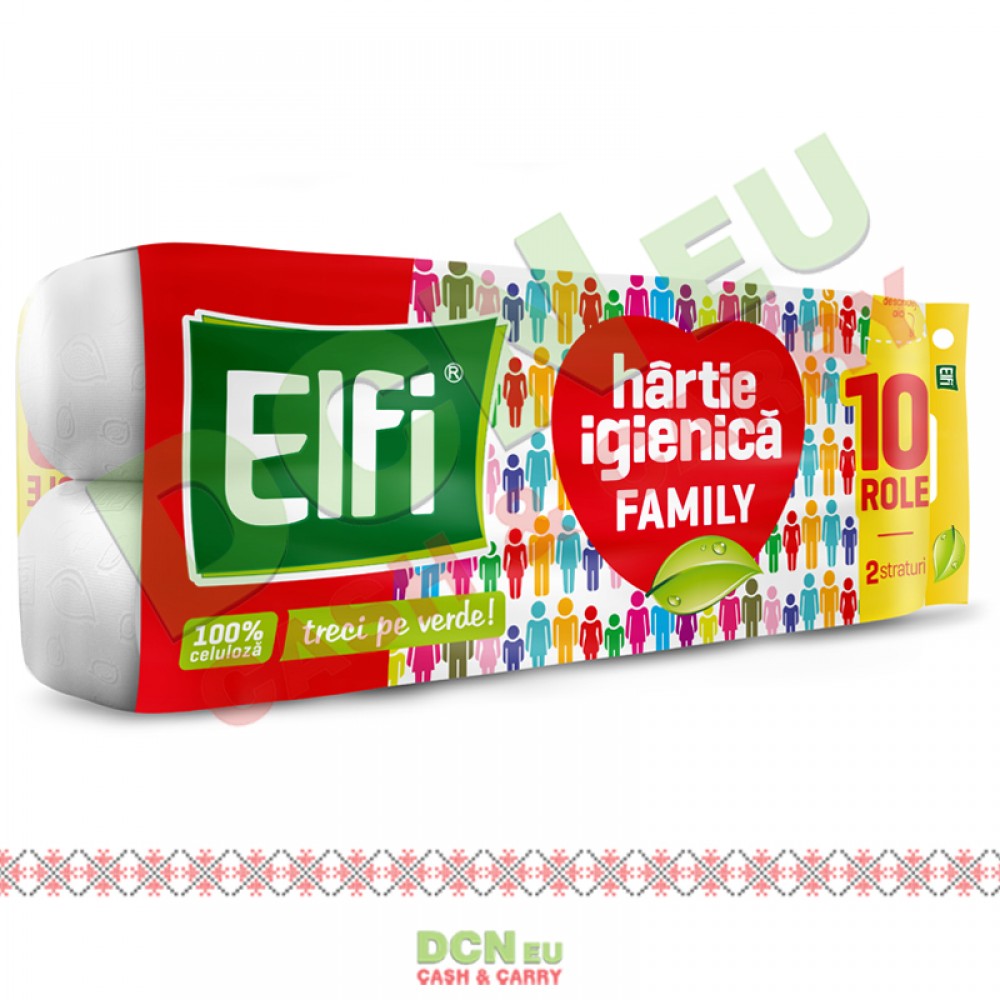 ELFI HARTIE IGIENICA 10ROLE 2STRATURI FAMILY 
