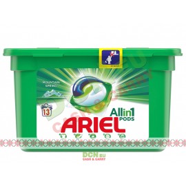 ARIEL DETERGENT CAPSULE 13BUC PODS ALL IN 1 MOUNTAIN SPRING