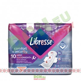 LIBRESSE ABSORBANTE 10BUC MAXI+GOODNIGHT WINGS